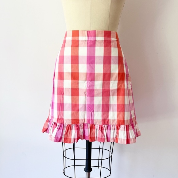 J. Crew Pink and Red Plaid Mini Skirt - Picture 1 of 6